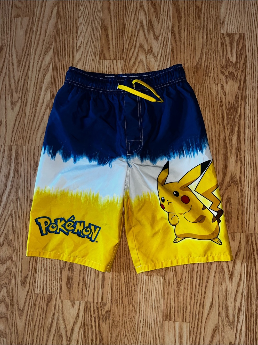 Pokemon Youth Large Yellow Blue Pikachu Swim Trunks